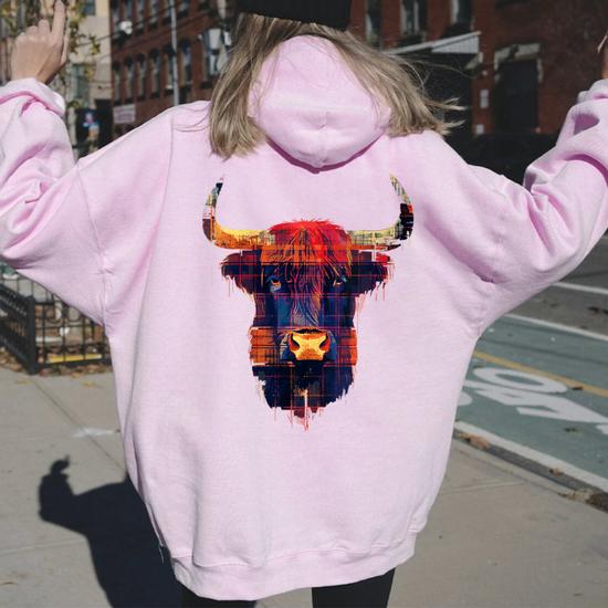 Sweat à Capuche Femme Motif Vache Des Highlands Avec écharpe - Sweatshirt Décontracté, Doux - Pour Automne/hiver, Amoureux Des Animaux - Plusieurs Coloris