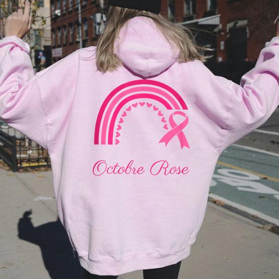 Sweat à Capuche Octobre Rose 2025 - Sensibilisation Au Cancer Du Sein - Ruban Rose - Cadeau De Soutien Pour Femmes, Mamans, Collègues