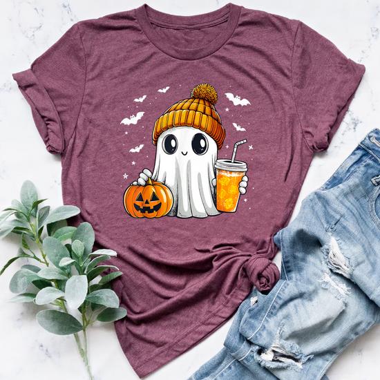 Happy Fall Y'all Women's Funny Pumpkin Spice T-Shirt - V-Neck Short Sleeve Tee, Dark Grey Small