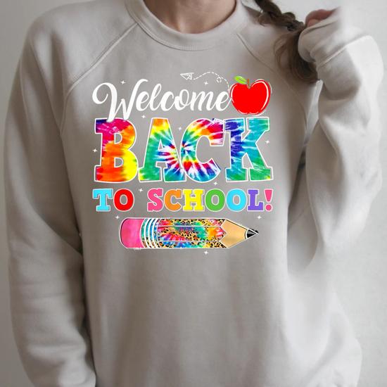 Welcome Back To School Tie Dye Leopard Teacher Student