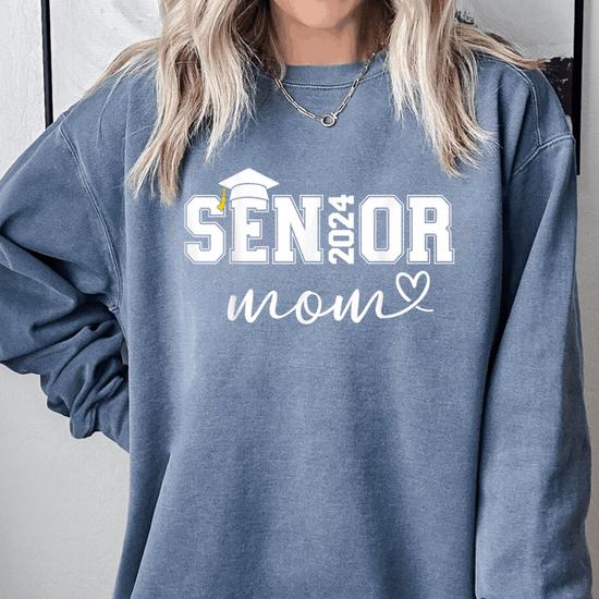 Senior Mom 2024 College University Graduation Class Of Comfort Colors Sweatshirt Monsterry