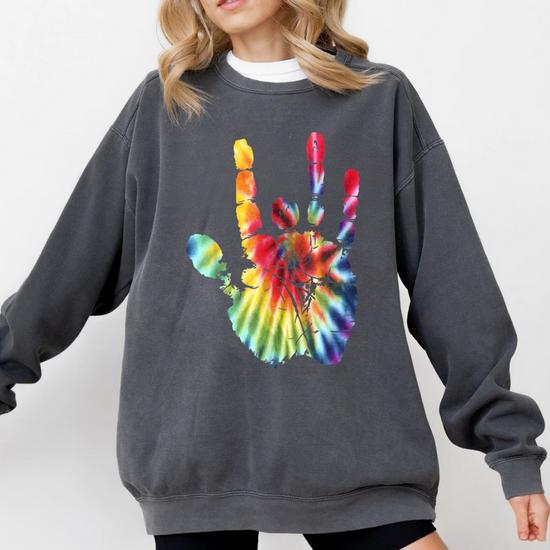Retro Tie Dye Jerry Hand Comfort Colors Sweatshirt Monsterry